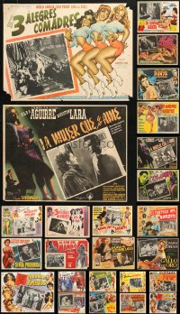 5x228 LOT OF 31 MEXICAN LOBBY CARDS 1950s-1960s great scenes from a variety of different movies!