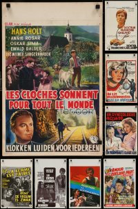 5x445 LOT OF 12 MOSTLY UNFOLDED BELGIAN POSTERS 1960s-1970s images from a variety of movies!