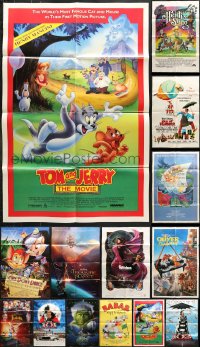 5x055 LOT OF 17 FOLDED ANIMATION ONE-SHEETS 1970s-2000s a variety of cool movie images!