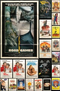 5x028 LOT OF 42 FOLDED ONE-SHEETS 1970s-1980s great images from a variety of different movies!