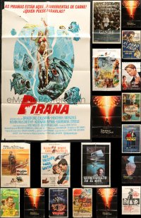 5x025 LOT OF 44 FOLDED SPANISH LANGUAGE ONE-SHEETS 1950s-1990s a variety of movie images!