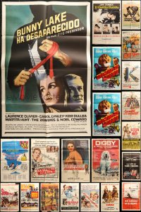 5x029 LOT OF 41 FOLDED SPANISH LANGUAGE ONE-SHEETS 1960s-1970s a variety of movie images!