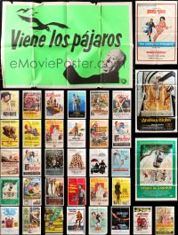 5x033 LOT OF 38 FOLDED SPANISH LANGUAGE ONE-SHEETS 1960s-1980s a variety of movie images!