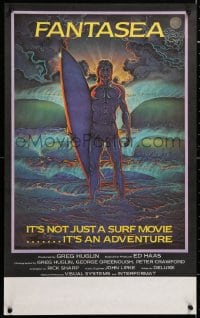 5y016 FANTASEA Aust special poster 1979 cool Sharp artwork of surfer & ocean!