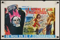 5y264 BIG BUST-OUT Belgian 1972 Vonetta McGee, wild artwork of nun, girls in knifefight!