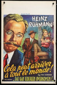 5y289 DAS KANN JEDEM PASSIEREN Belgian 1952 Heinz Ruhmann, art of sexy woman w/drink!