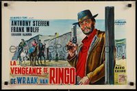 5y388 RINGO FACE OF REVENGE Belgian 1967 Los cuatro salvajes, artwork of cowboy Anthony Steffen!
