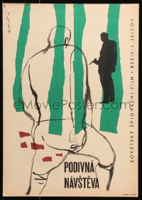 5y034 KUTSUMATA KULALISED Czech 12x17 1960 completely different art of man with gun by Fiser!