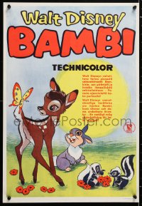 5y122 BAMBI Finnish R1957 Walt Disney, wonderful different art with Thumper & Flower!