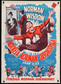 5y202 ONE GOOD TURN Finnish 1954 Norman Wisdom, bad man wants to destroy orphanage!