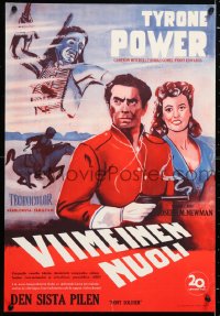 5y209 PONY SOLDIER Finnish 1953 art of Royal Canadian Mountie Tyrone Power & natives!