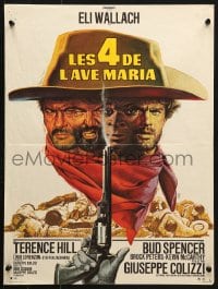 5y801 ACE HIGH French 16x21 R1970s Eli Wallach, Terence Hill, yellow title, Mascii art!