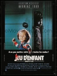 5y836 CHILD'S PLAY French 15x21 1989 when Freddy has nightmares he dreams of Chucky!