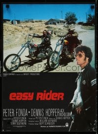 5y851 EASY RIDER French 16x22 R1980s Peter Fonda, motorcycle biker classic directed by Dennis Hopper
