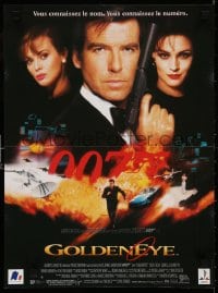 5y873 GOLDENEYE French 16x21 1995 Pierce Brosnan as secret agent James Bond 007, cool montage!