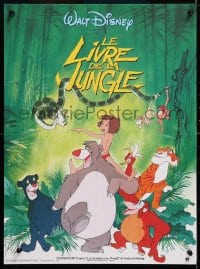 5y902 JUNGLE BOOK French 15x20 R1980s Walt Disney cartoon classic, great image of all characters!