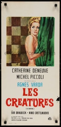 5y617 CREATURES Italian locandina 1969 art of Catherine Deneuve in shower by Crovato!