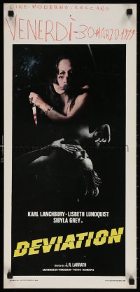5y625 DEVIATION Italian locandina 1976 Karl Lanchbury, Lisbet Lundquist, sexy horror image!