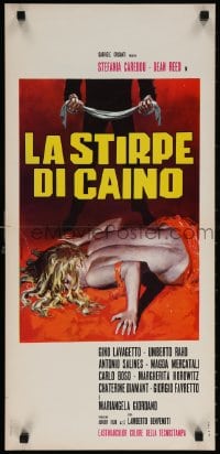 5y677 LA STIRPE DI CAINO Italian locandina 1971 The Lineage of Cain, wild art of woman attacked!