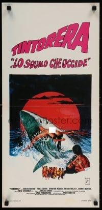5y758 TINTORERA Italian locandina 1977 best monstrous killer tiger shark horror artwork!