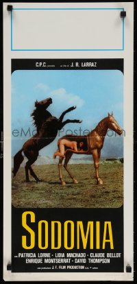 5y770 VIOLATION OF THE BITCH Italian locandina 1979 outrageous image of naked woman & horses!