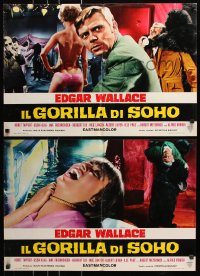 5y787 GORILLA GANG group of 4 Italian 19x27 pbustas 1969 Vohrer, Wallace, Der Gorilla von Soho!