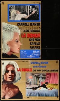 5y782 HARLOW group of 2 Italian 19x27 pbustas 1965 sexy Carroll Baker in the title role!