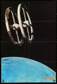 5y430 2001: A SPACE ODYSSEY 2-sided Japanese 20x29 1978 Kubrick, Town Mook, space wheel & Discovery