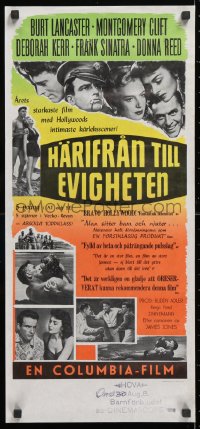 5y010 FROM HERE TO ETERNITY Swedish stolpe R1960s Lancaster, Kerr, Sinatra, Reed, Clift, different art!