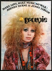 5z251 GROUPIE 22x29 Dutch commercial poster 1969 Fabian's book, Penney de Jager in wild make-up!