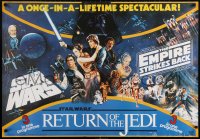 5z280 STAR WARS TRILOGY 27x39 German commercial poster 1993 cool art from the British Quad!