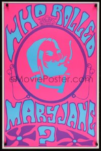 5z286 WHO ROLLED MARY JANE 23x35 commercial poster 1969 Zig-Zag, psychedelic artwork by Bill Olive!