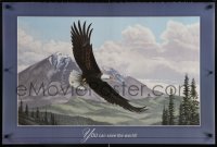 5z288 YOU CAN SAVE THE WORLD 24x36 commercial poster 1990 Bald Eagle in flight by Ken Michaelsen!