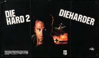 5z088 DIE HARD 2 23x39 video poster 1990 tough guy Bruce Willis is in the wrong place at the right time!