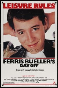5z627 FERRIS BUELLER'S DAY OFF 1sh 1986 c/u of Matthew Broderick in John Hughes teen classic!