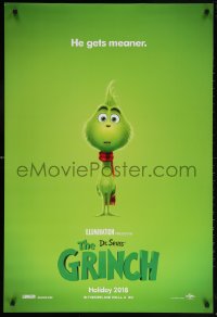 5z663 GRINCH advance DS 1sh 2018 Dr. Seuss book How the Grinch Stole Christmas, Holiday 2018!