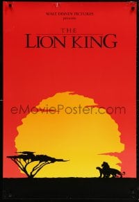 5z733 LION KING 1sh 1994 classic Disney cartoon, cool silhouettes against the sun artwork!