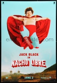 5z783 NACHO LIBRE teaser DS 1sh 2006 unmasked Mexican luchador wrestler Jack Black facing front!