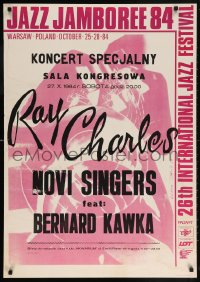 5z174 26TH INTERNATIONAL JAZZ FESTIVAL Polish 27x38 1984 Ray Charles, Novi Singers, Bernard Kawka!