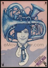 5z330 MUSIC MAN stage play Polish 23x33 1972 Zmidzinski art of man w/horns on his head!