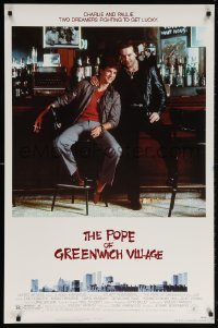 5z809 POPE OF GREENWICH VILLAGE 1sh 1984 great c/u of Eric Roberts & Mickey Rourke sitting at bar!