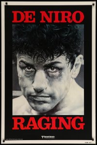 5z821 RAGING BULL teaser 1sh 1980 Hagio art of Robert De Niro, Martin Scorsese boxing classic!