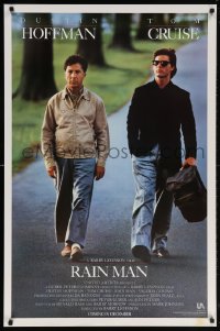 5z823 RAIN MAN advance 1sh 1988 Tom Cruise & autistic Dustin Hoffman, directed by Barry Levinson!