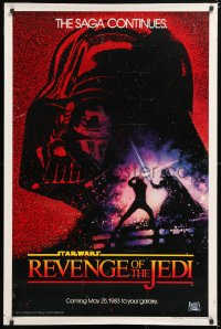 5z835 RETURN OF THE JEDI dated teaser 1sh 1983 George Lucas' Revenge of the Jedi, Struzan art!