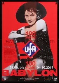 5z027 100 JAHRE UFA 100 FILME 23x33 German film festival poster 2017 seated image of Dietrich!