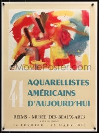 5z192 41 AQUARELLISTES AMERICAINS D'AUJOURD'HUI 19x25 French museum/art exhibition 1957 Reims, France!