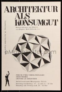 5z196 ARCHITEKTUR ALS KONSUMGUT 16x24 Swiss museum/art exhibition 1970 cool geometric art!
