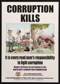 5z371 CORRUPTION KILLS 12x17 Kenyan special poster 2000s Kenya Anti-Corruption Commission!