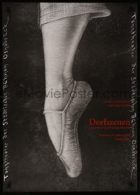 5z313 DORFSZENEN 23x33 German stage poster 1982 art of ballet foot en pointe by Jerzy Czerniawski!