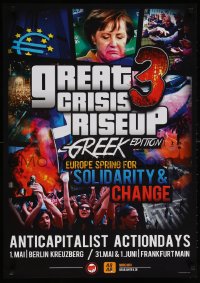 5z402 GREAT CRISIS RISEUP 3 23x33 German special poster 2013 Antifa protest event!